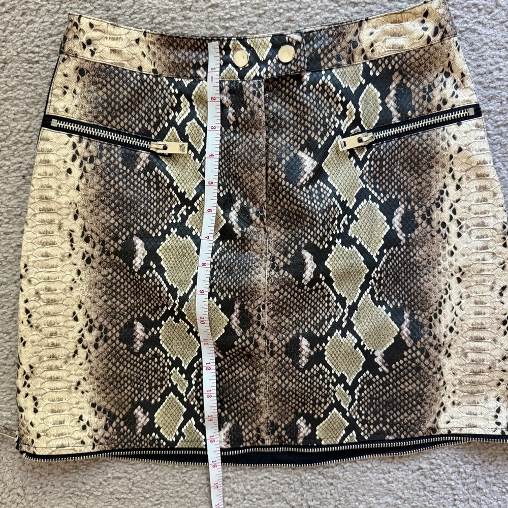 I.AM.GIA Y2K Reptile snake skin jagger mini skirt vegan leather zippers size S